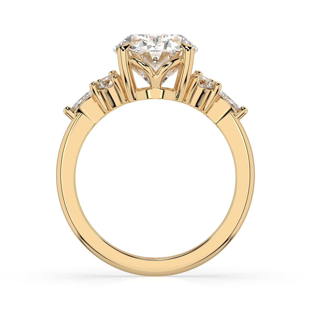 14k Oval Accent Ring