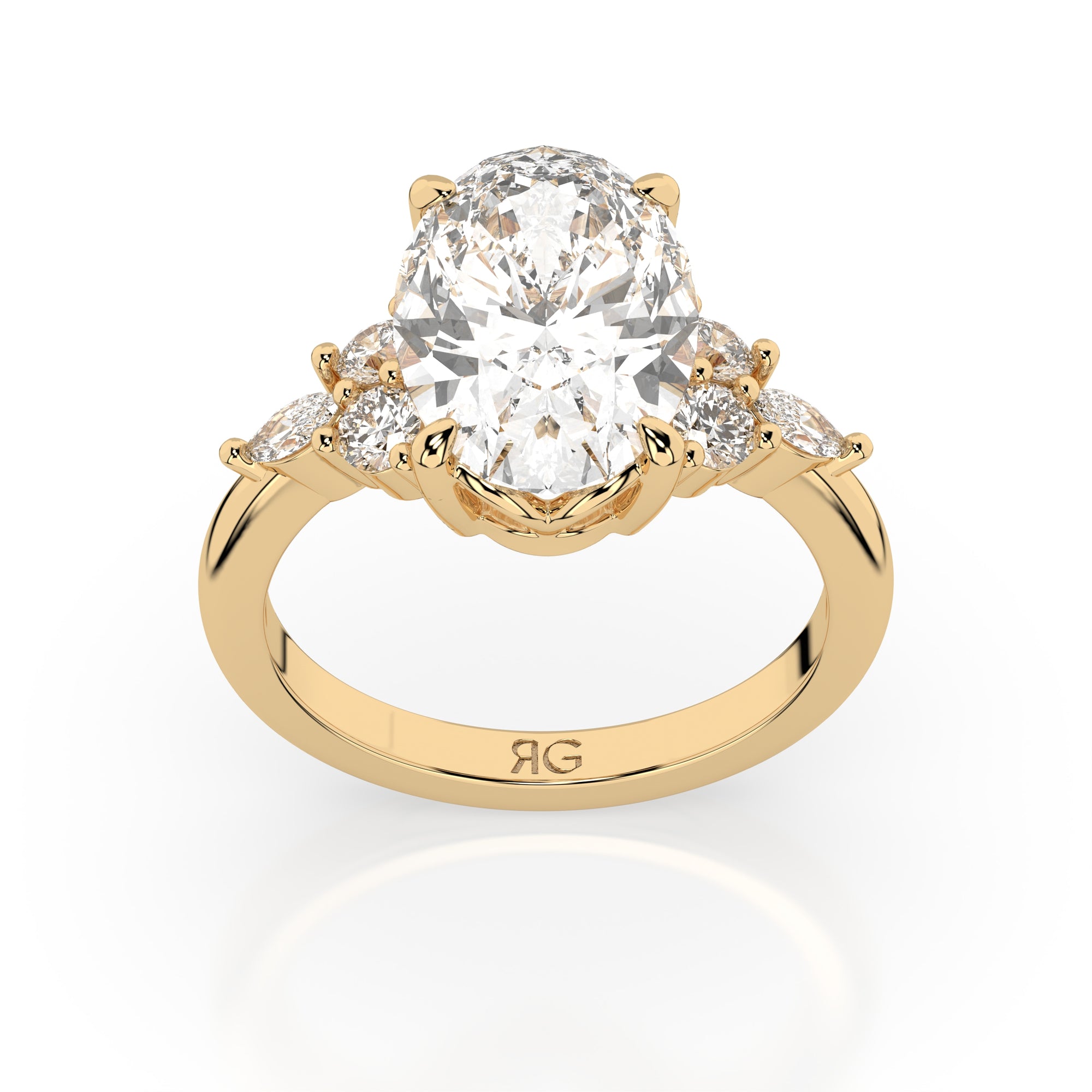 14k Oval Accent Ring