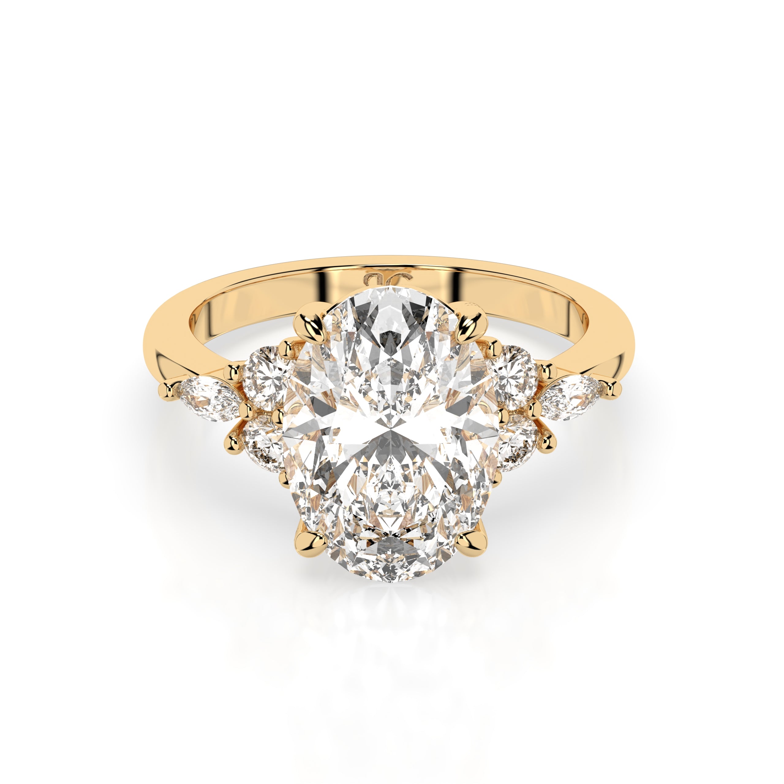14k Oval Accent Ring