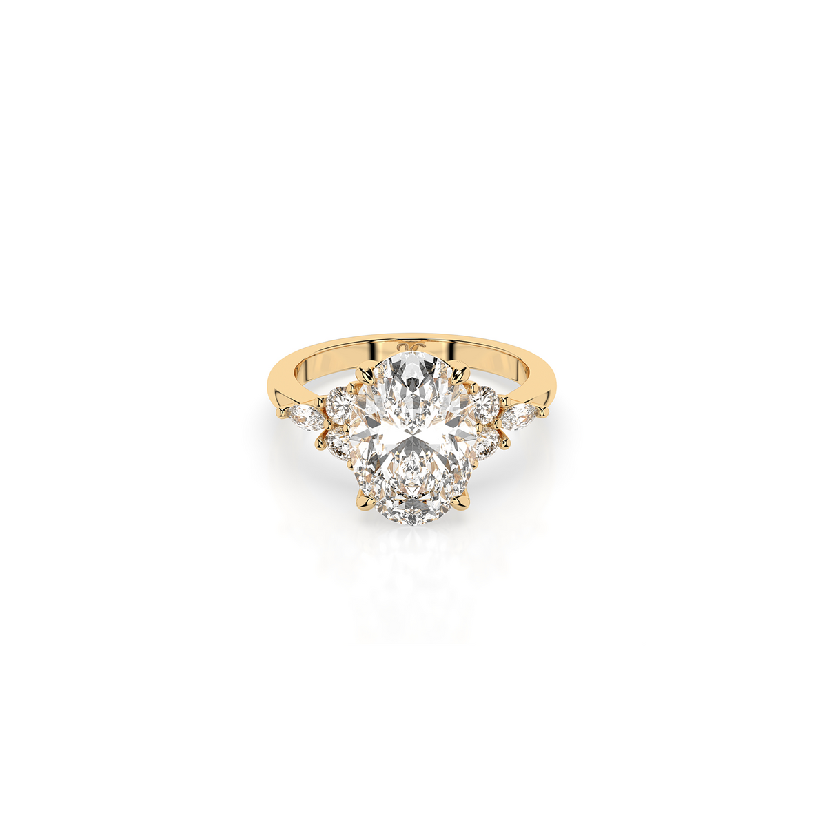 14k Oval Accent Ring