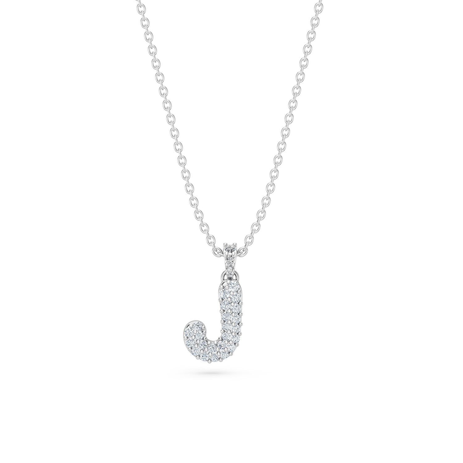 14k Diamond Bubble Letter Necklace