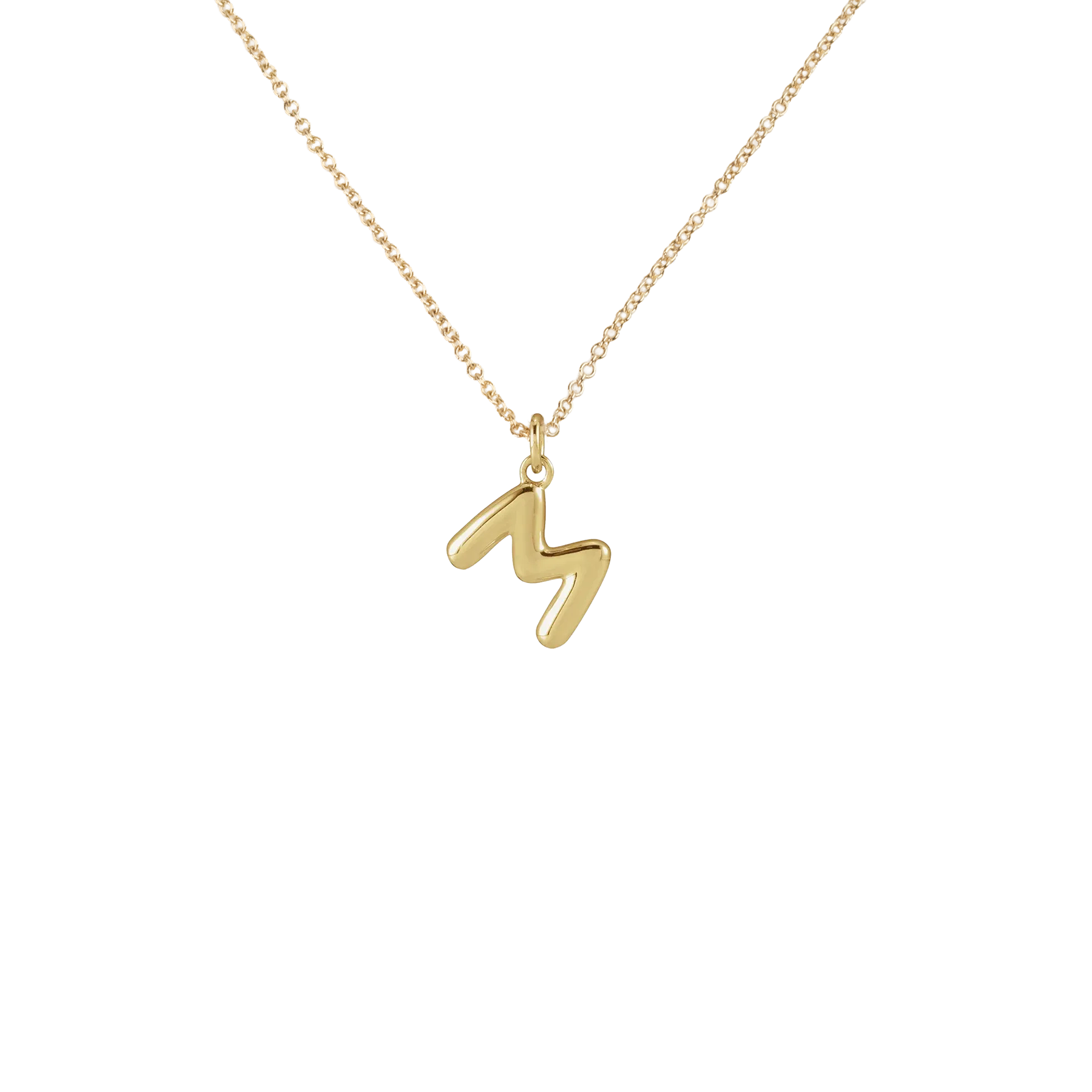 14k Bubble Letter Necklace