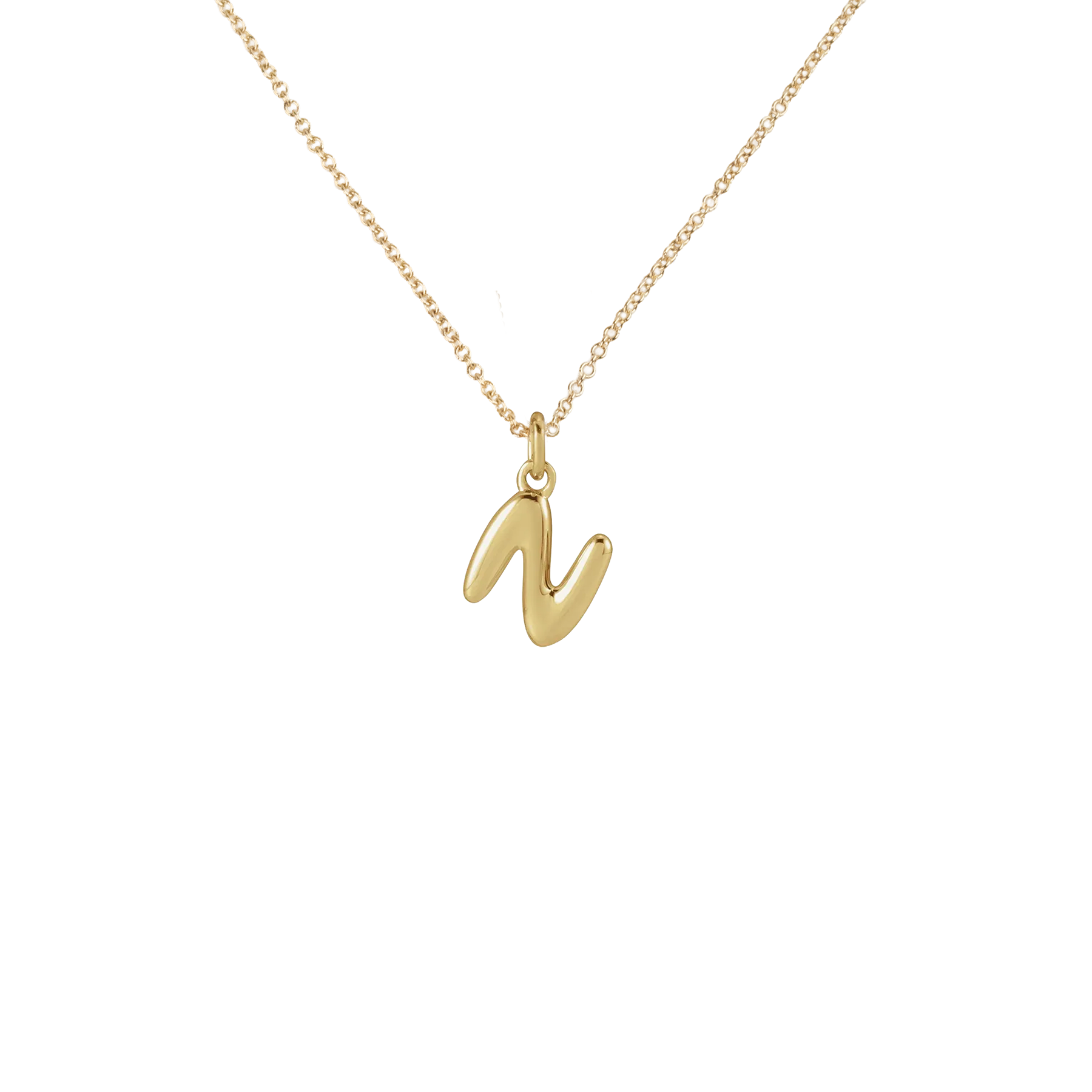 14k Bubble Letter Necklace