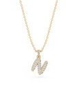 14k Diamond Bubble Letter Necklace