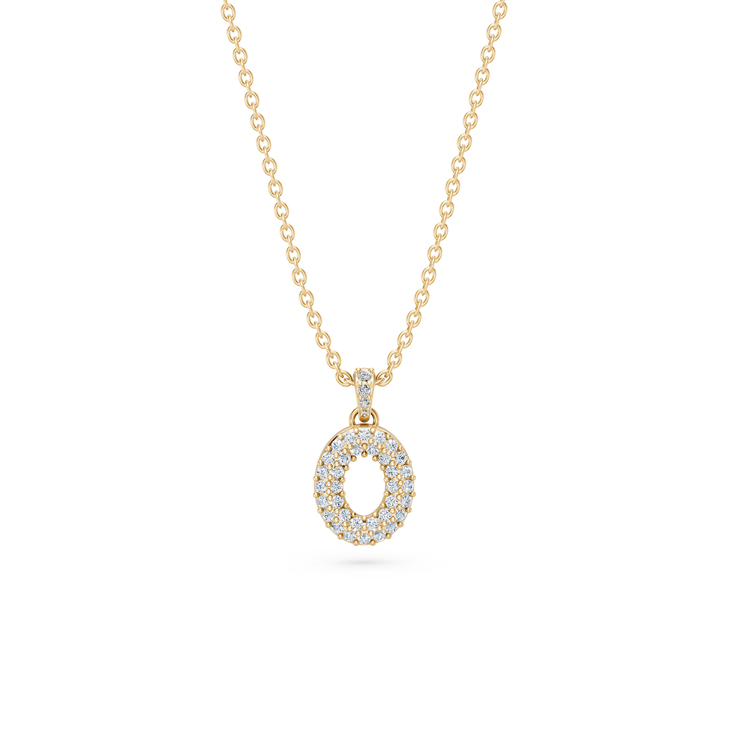 14k Diamond Bubble Letter Necklace