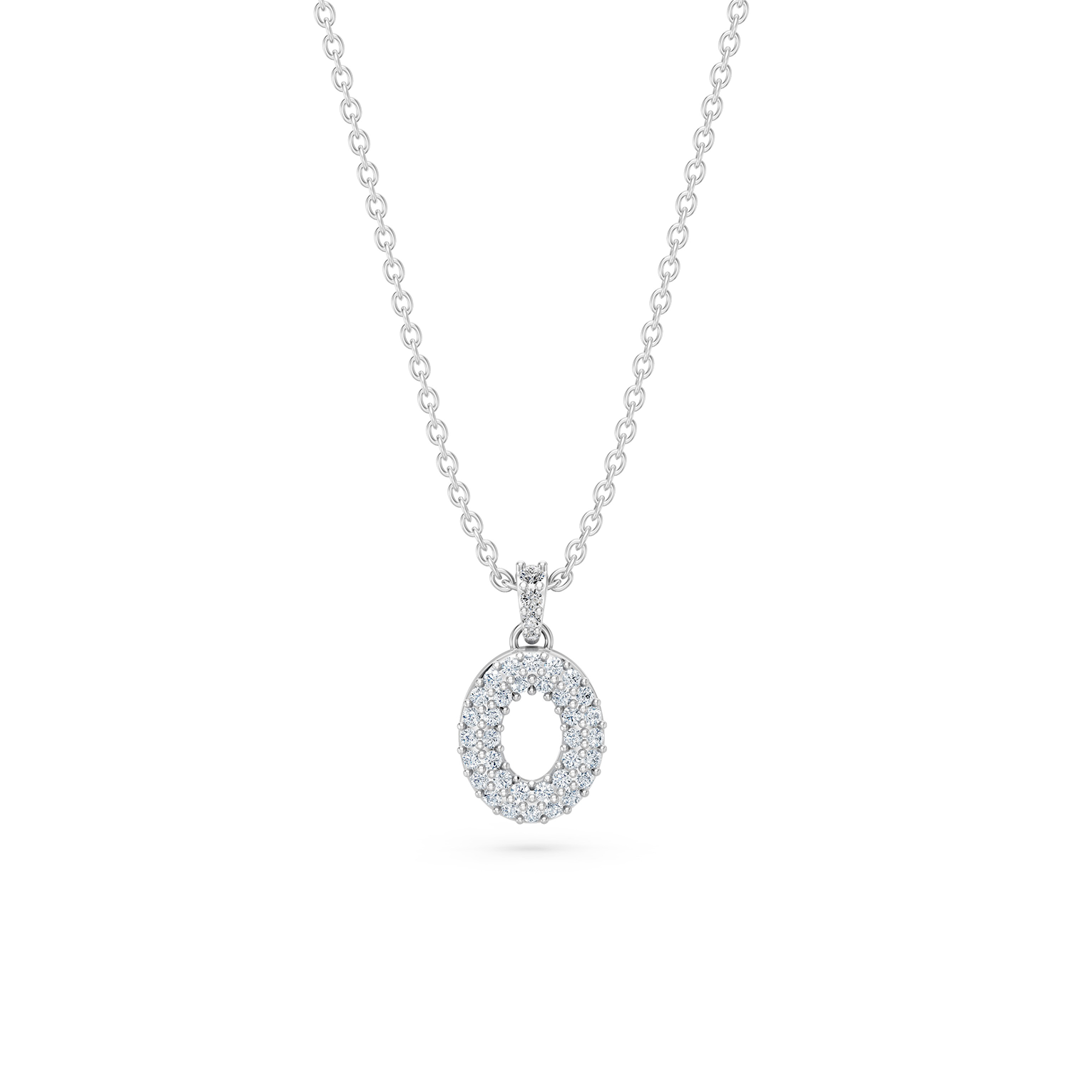 14k Diamond Bubble Letter Necklace