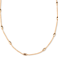 Gold Filled Oval Beaded Satellite Necklace