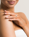 14k Oval Cut Solitaire Ring | Hidden Halo