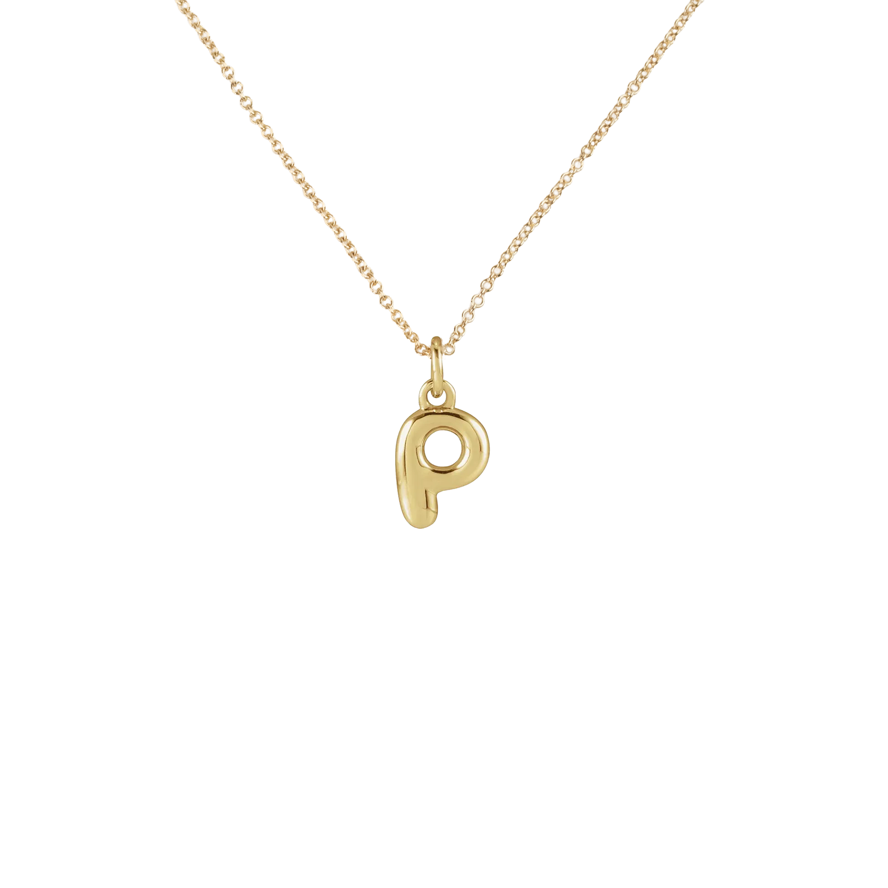 14k Bubble Letter Necklace
