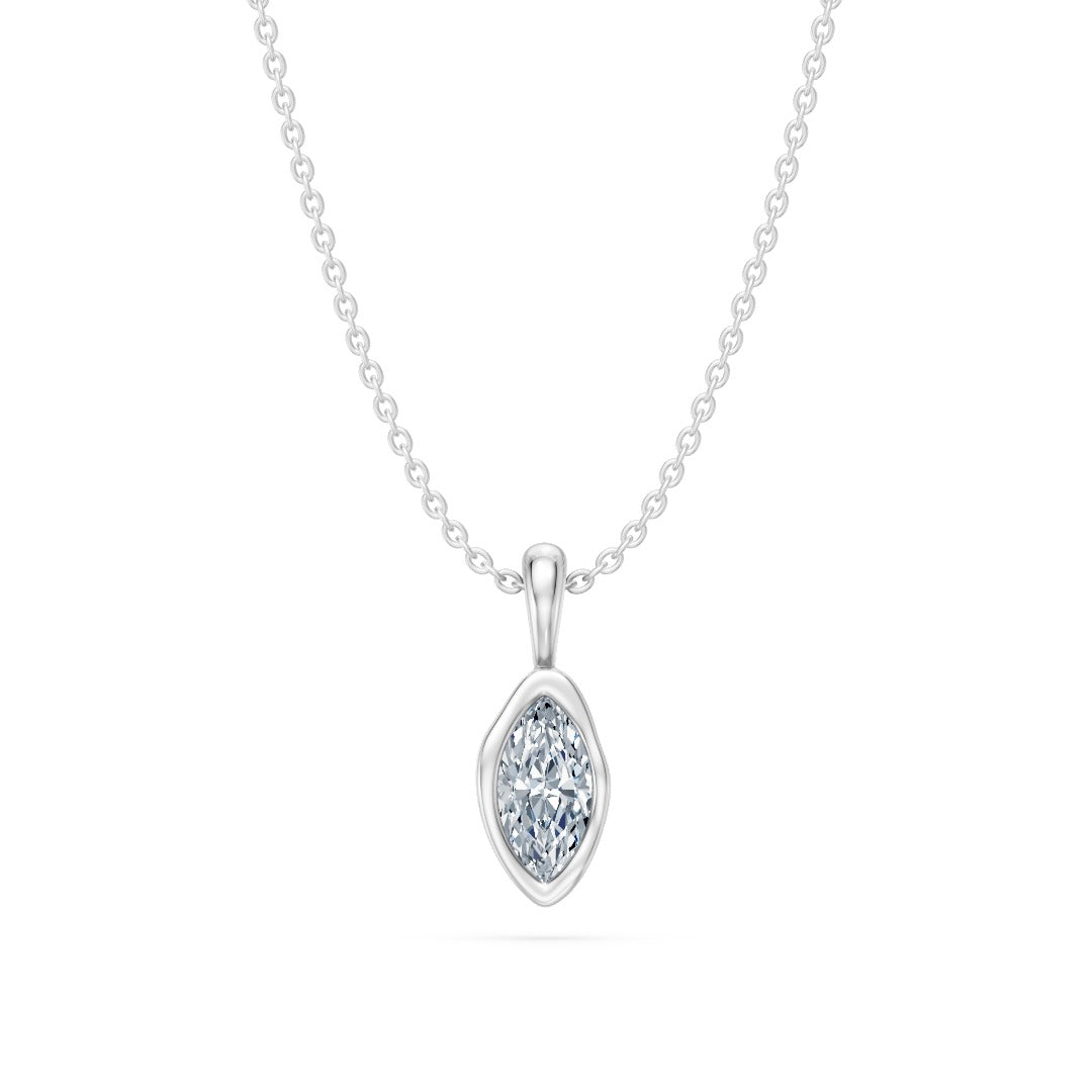 14k Organic Marquise Necklace