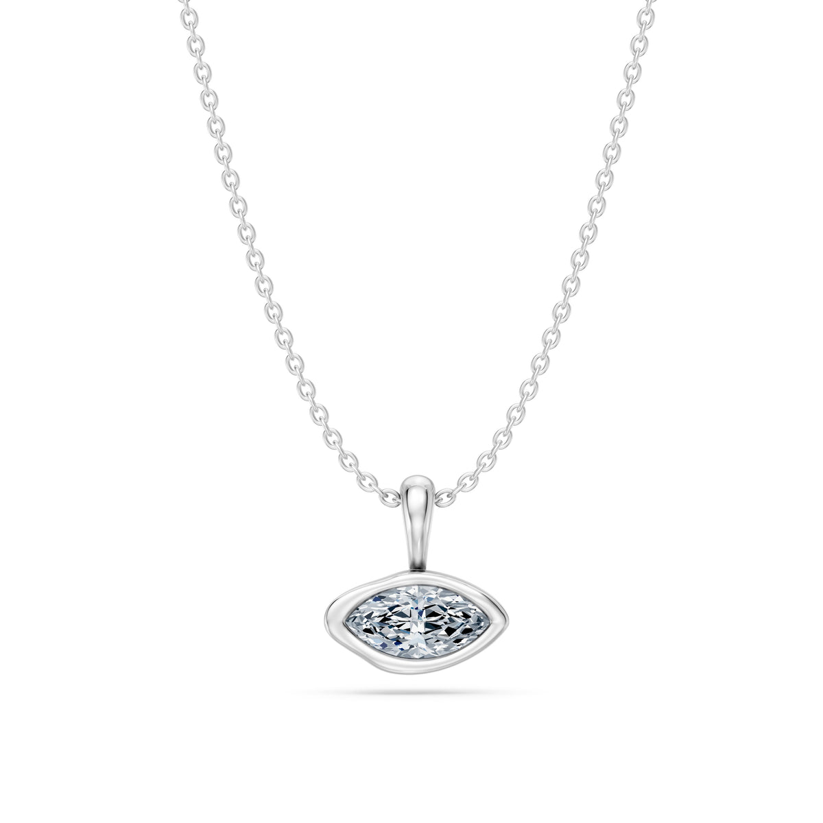 14k Organic East-West Marquise Necklace
