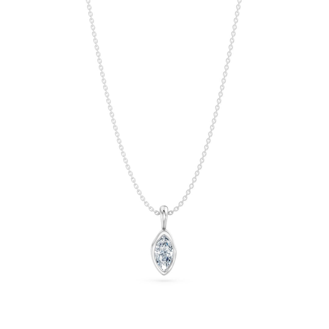 14k Organic Marquise Necklace