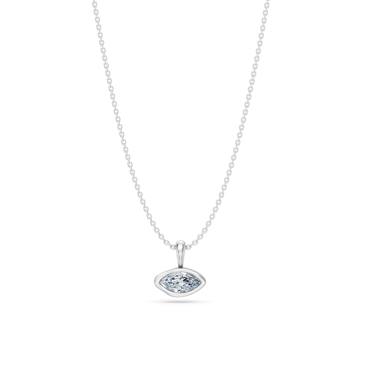 14k Organic East-West Marquise Necklace