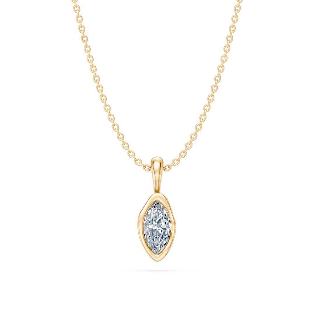 14k Organic Marquise Necklace