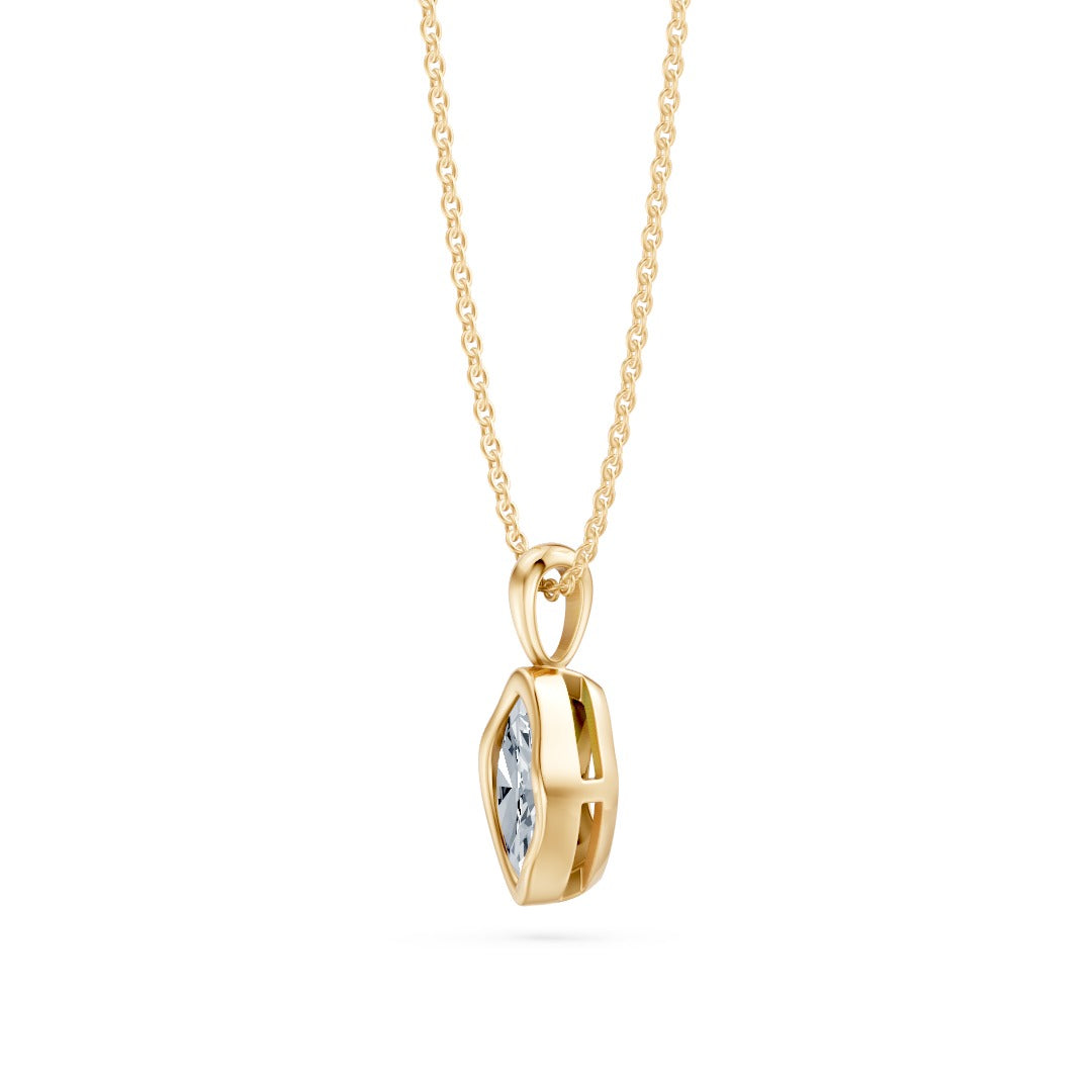 14k Organic Marquise Necklace