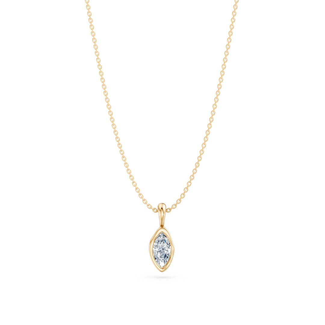 14k Organic Marquise Necklace