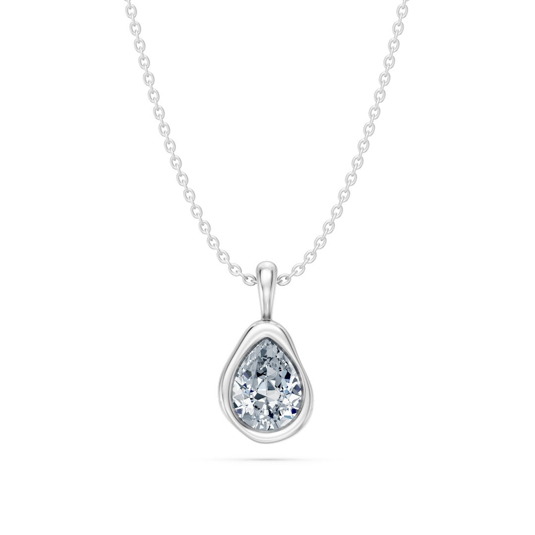 14k Organic Pear Diamond Necklace