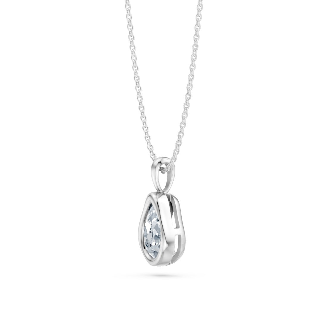 14k Organic Pear Diamond Necklace