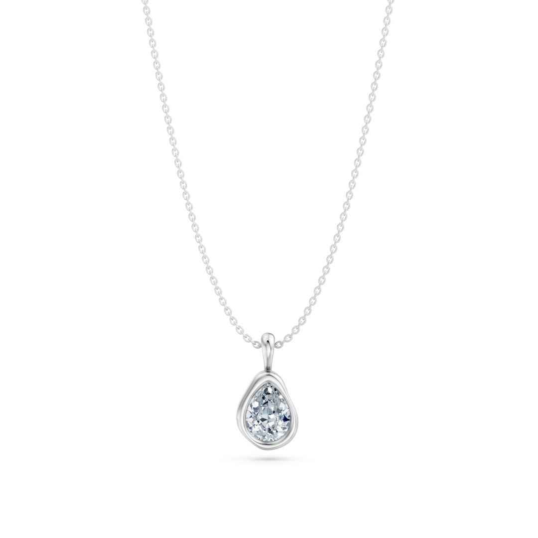 14k Organic Pear Diamond Necklace