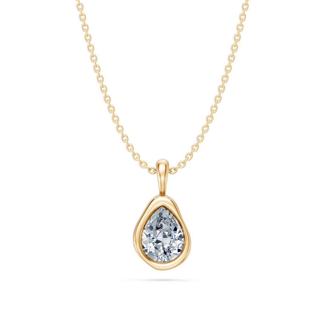 14k Organic Pear Diamond Necklace