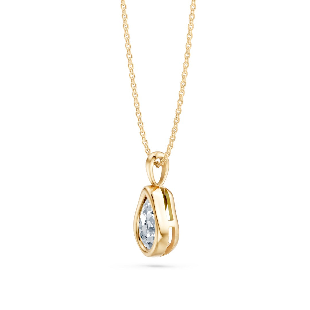 14k Organic Pear Diamond Necklace