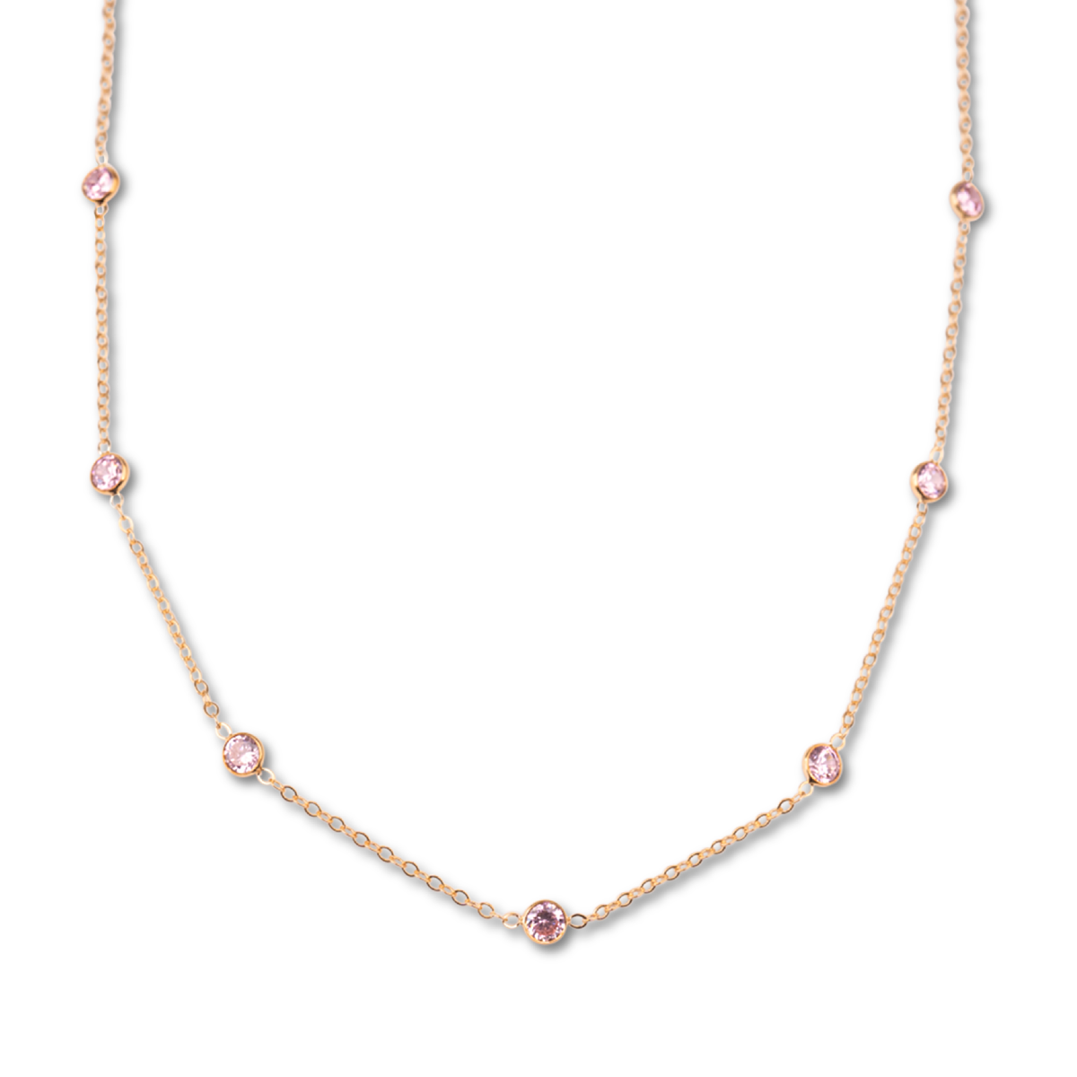 Gold Filled Crystal Satellite Necklace