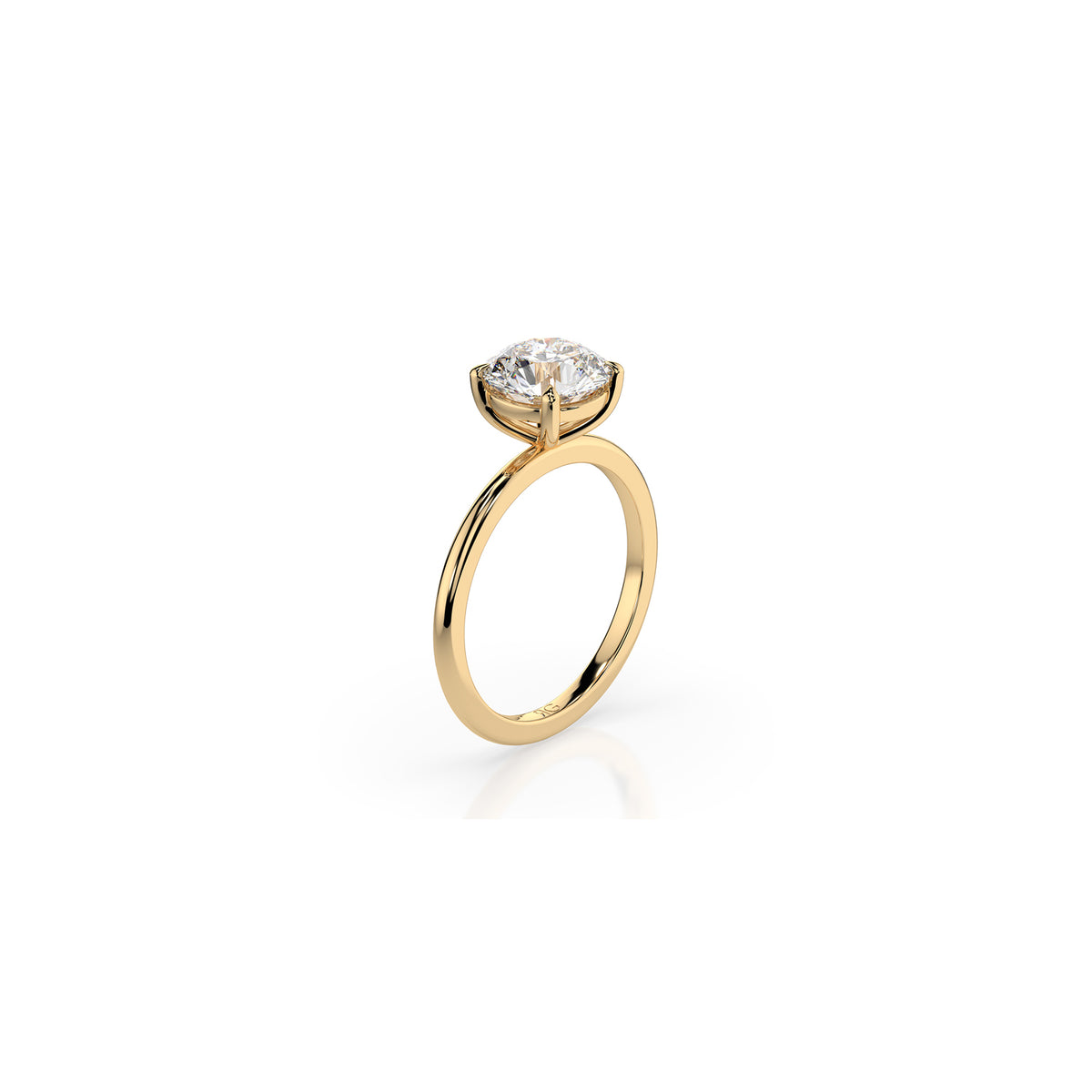 14k Round Solitaire Ring