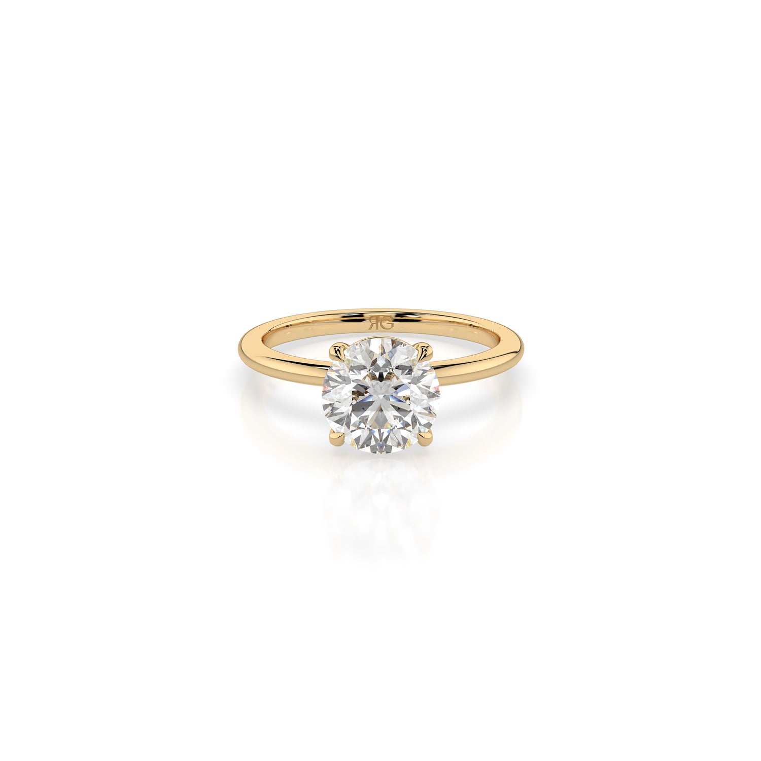 14k Round Solitaire Ring