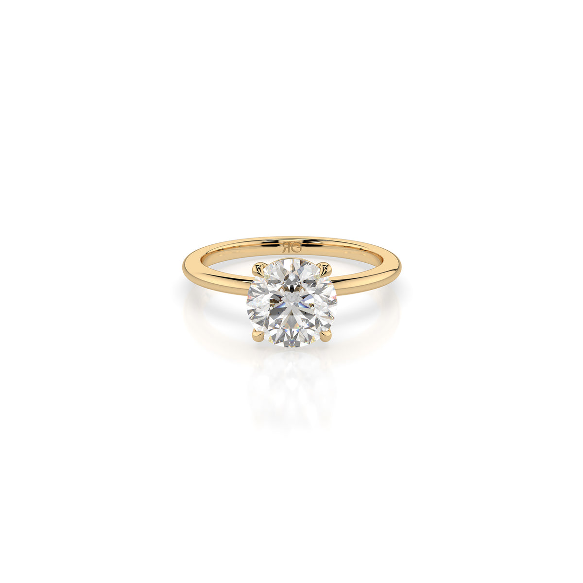 14k Round Solitaire Ring