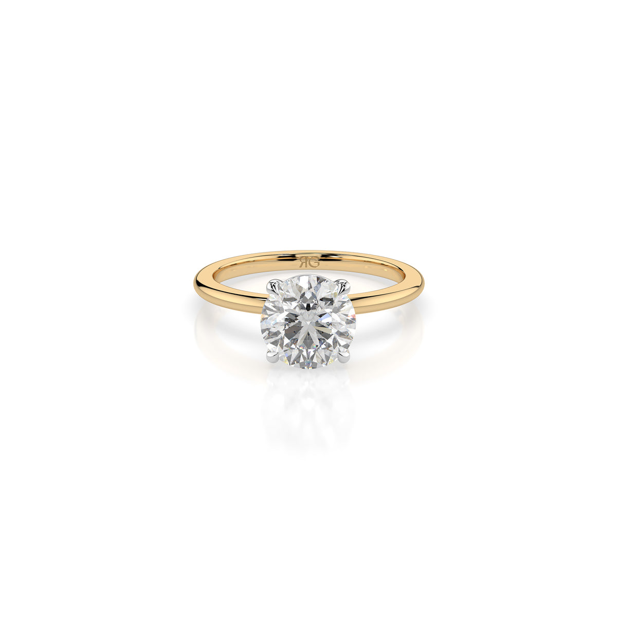 14k Round Solitaire Ring