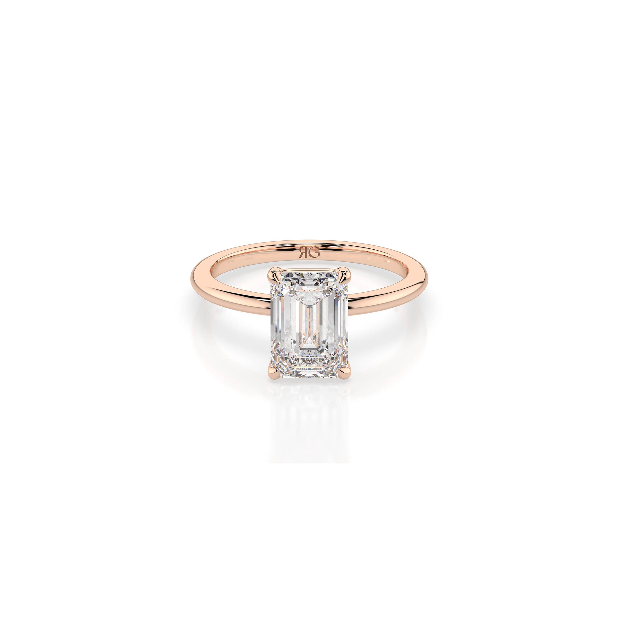 14k Emerald Cut Solitaire Ring