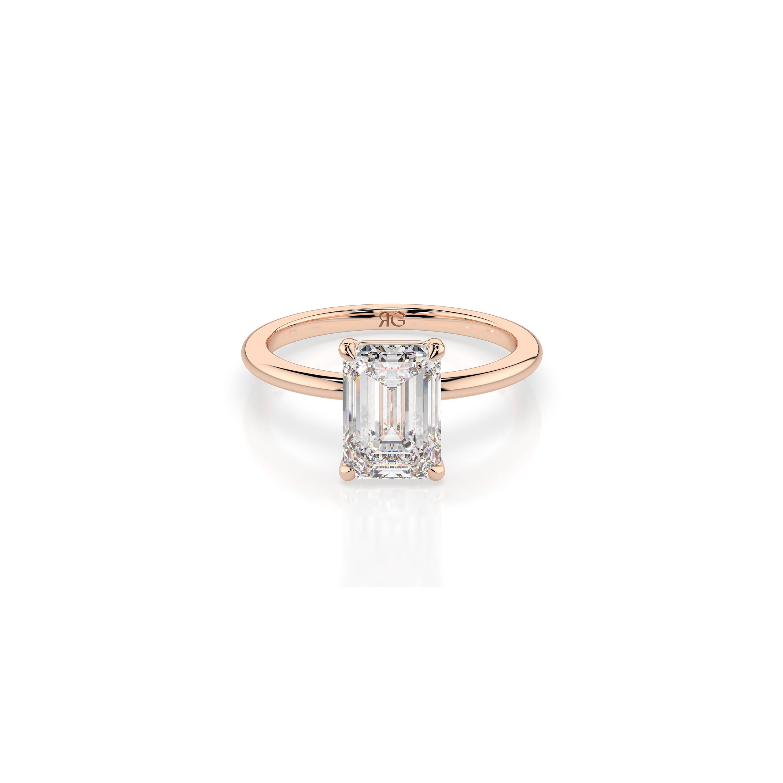14k Emerald Cut Solitaire Ring