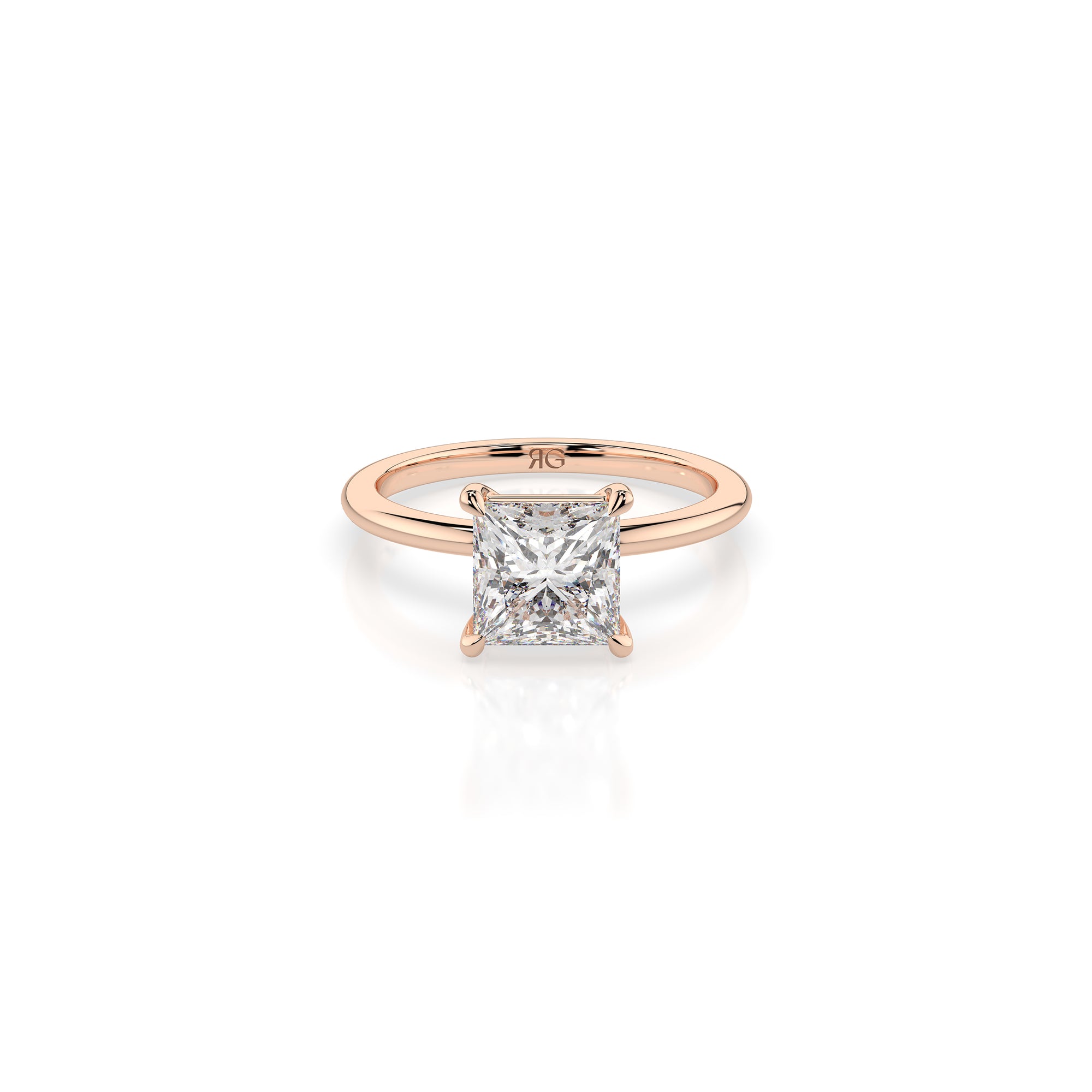 14k Princess Cut Solitaire Ring