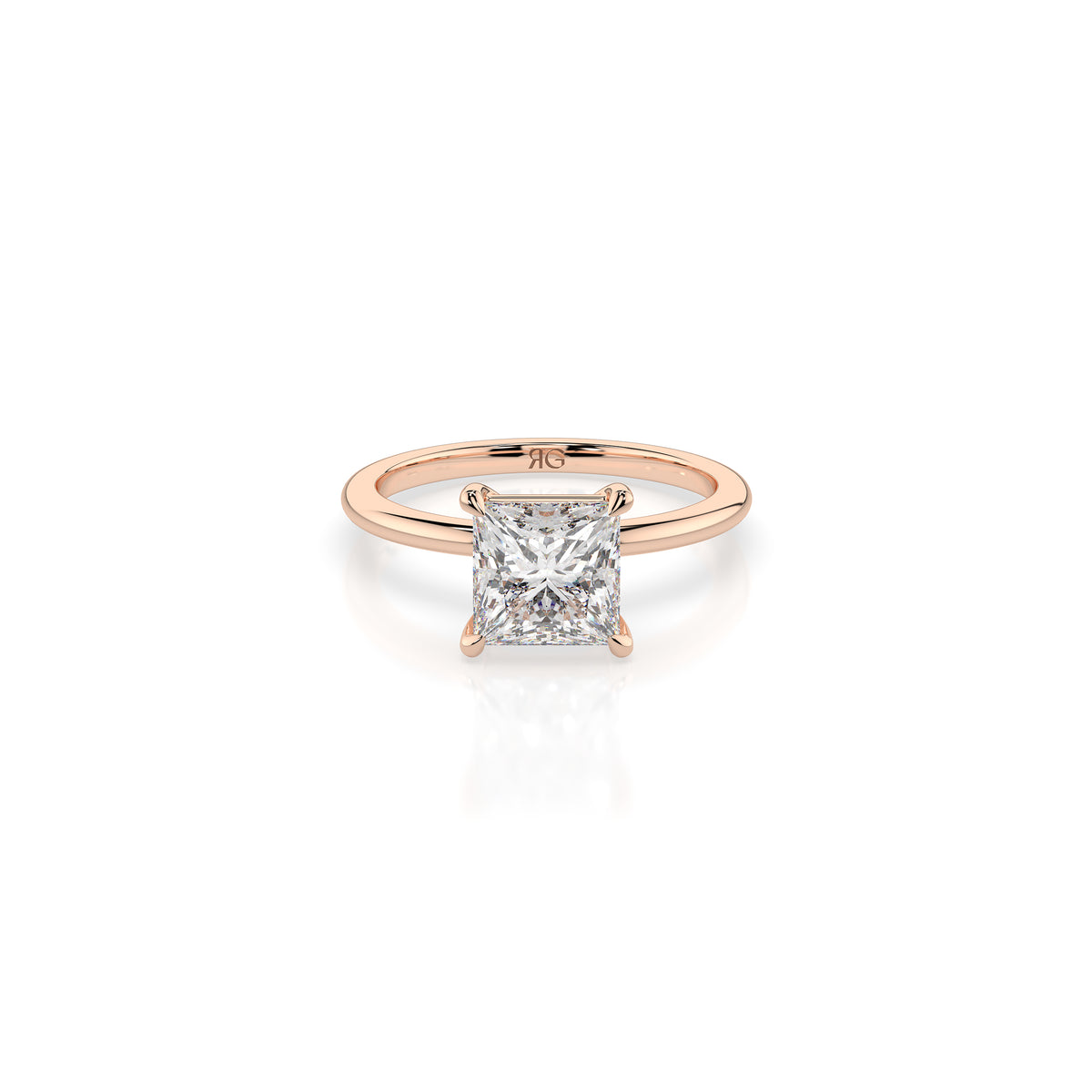 14k Princess Cut Solitaire Ring