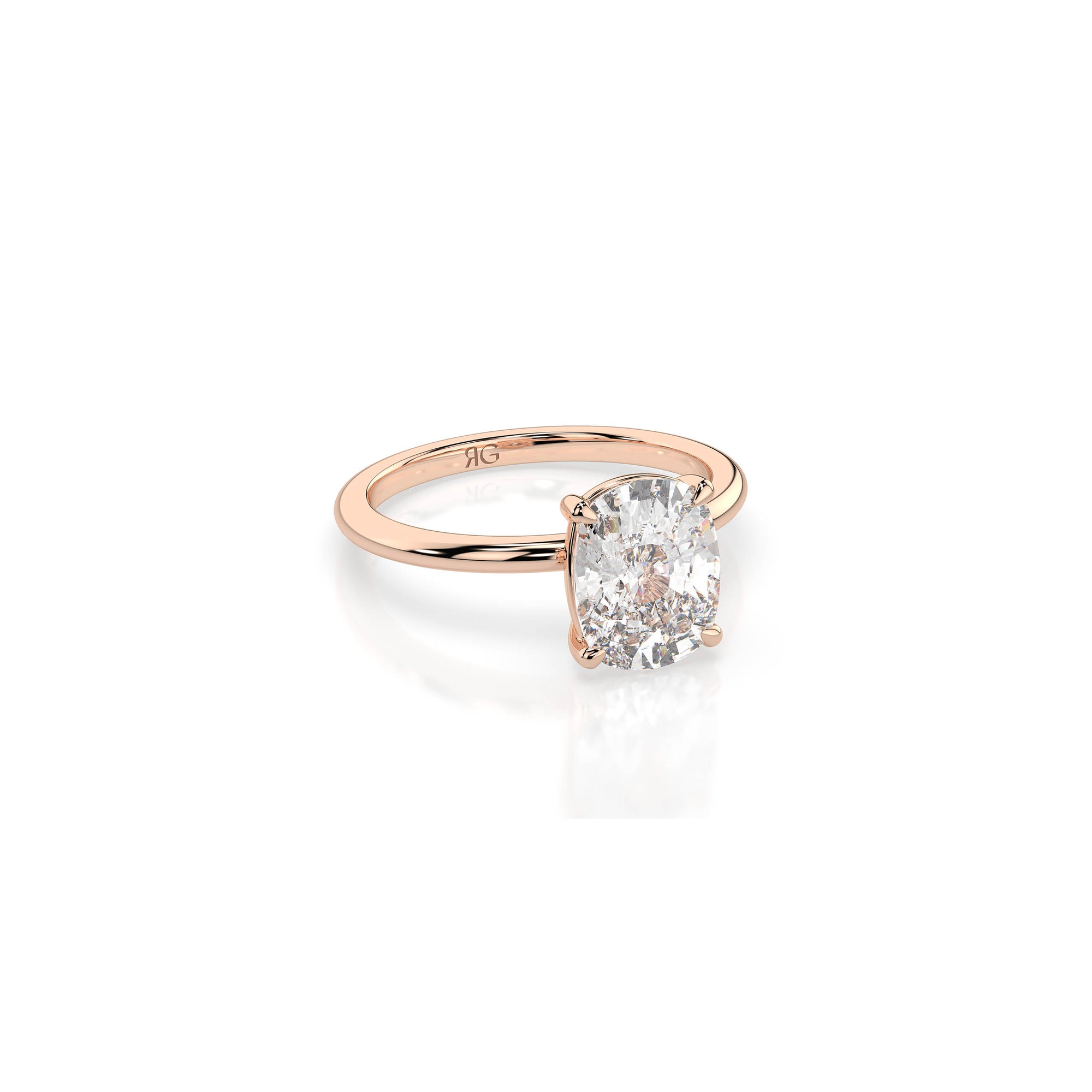 14k Cushion Cut Solitaire Ring
