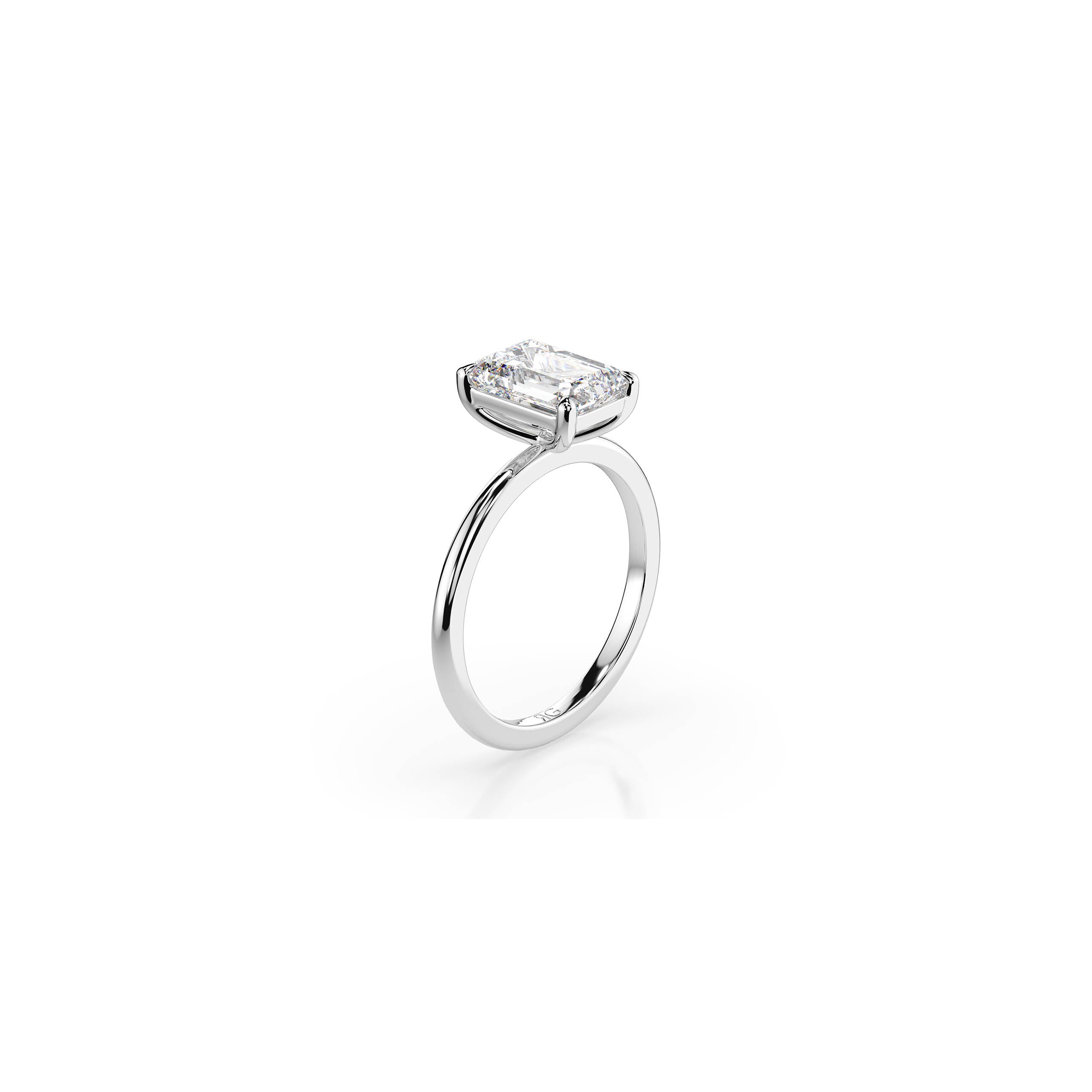 14k Emerald Cut Solitaire Ring