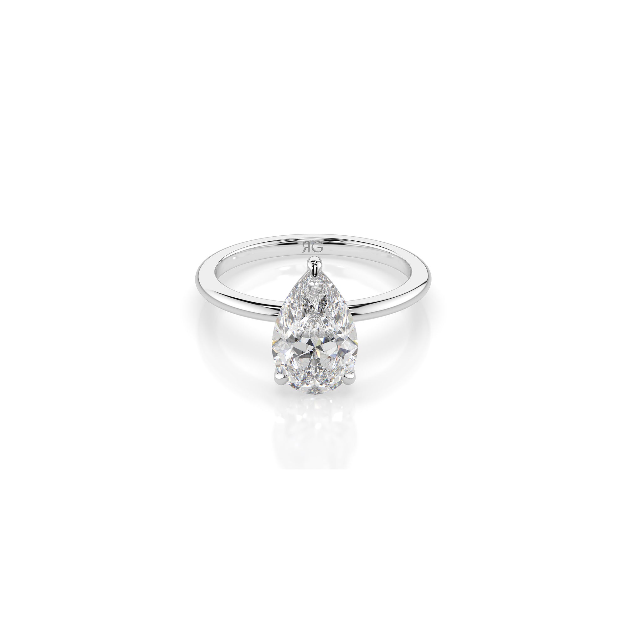 14k Pear Cut Solitaire Ring