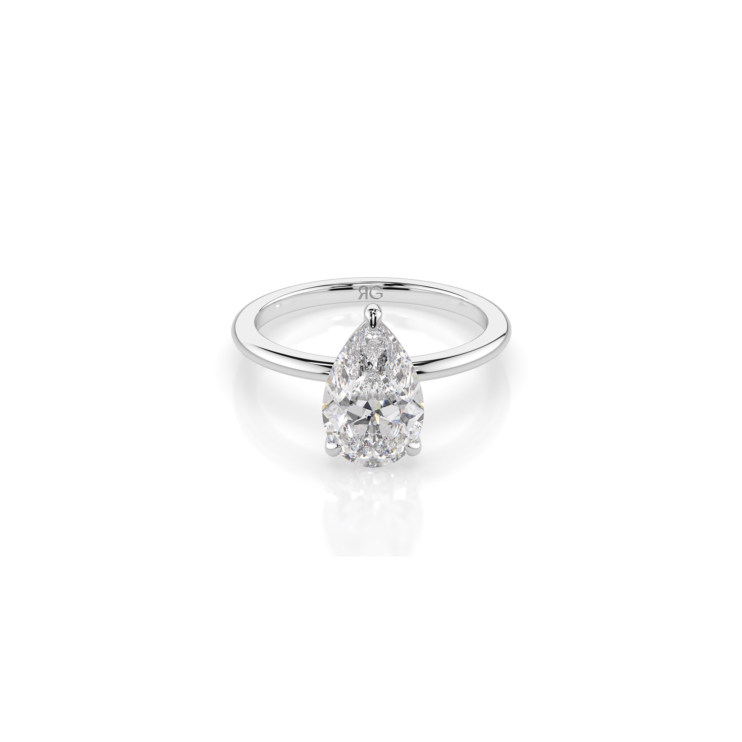 14k Pear Cut Solitaire Ring