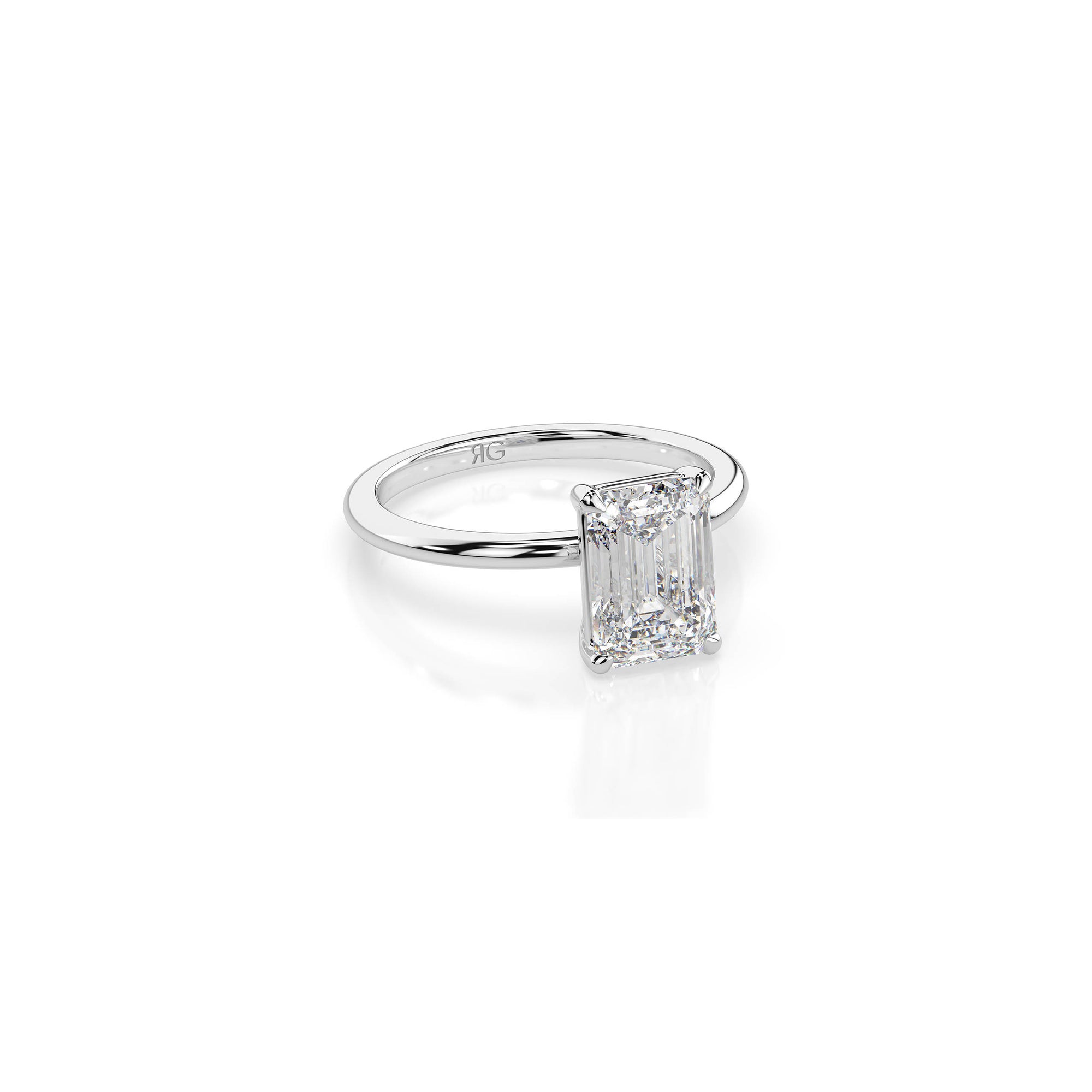14k Emerald Cut Solitaire Ring