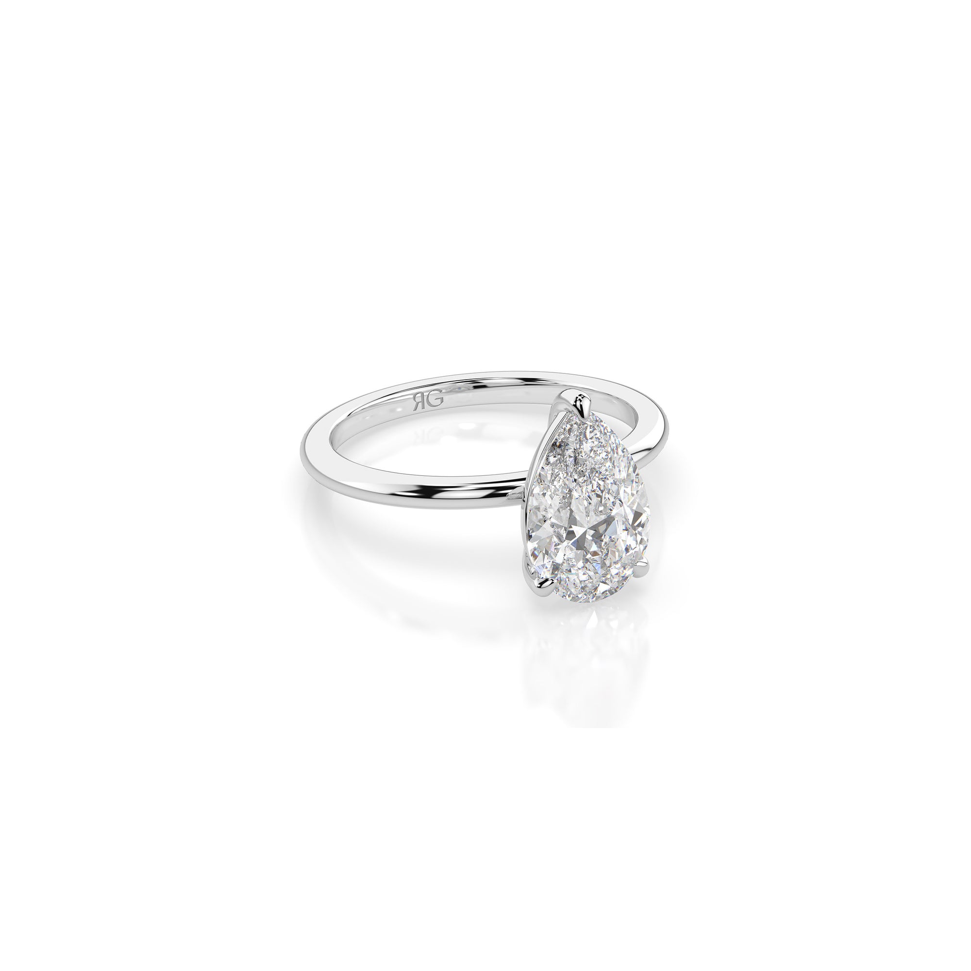 14k Pear Cut Solitaire Ring