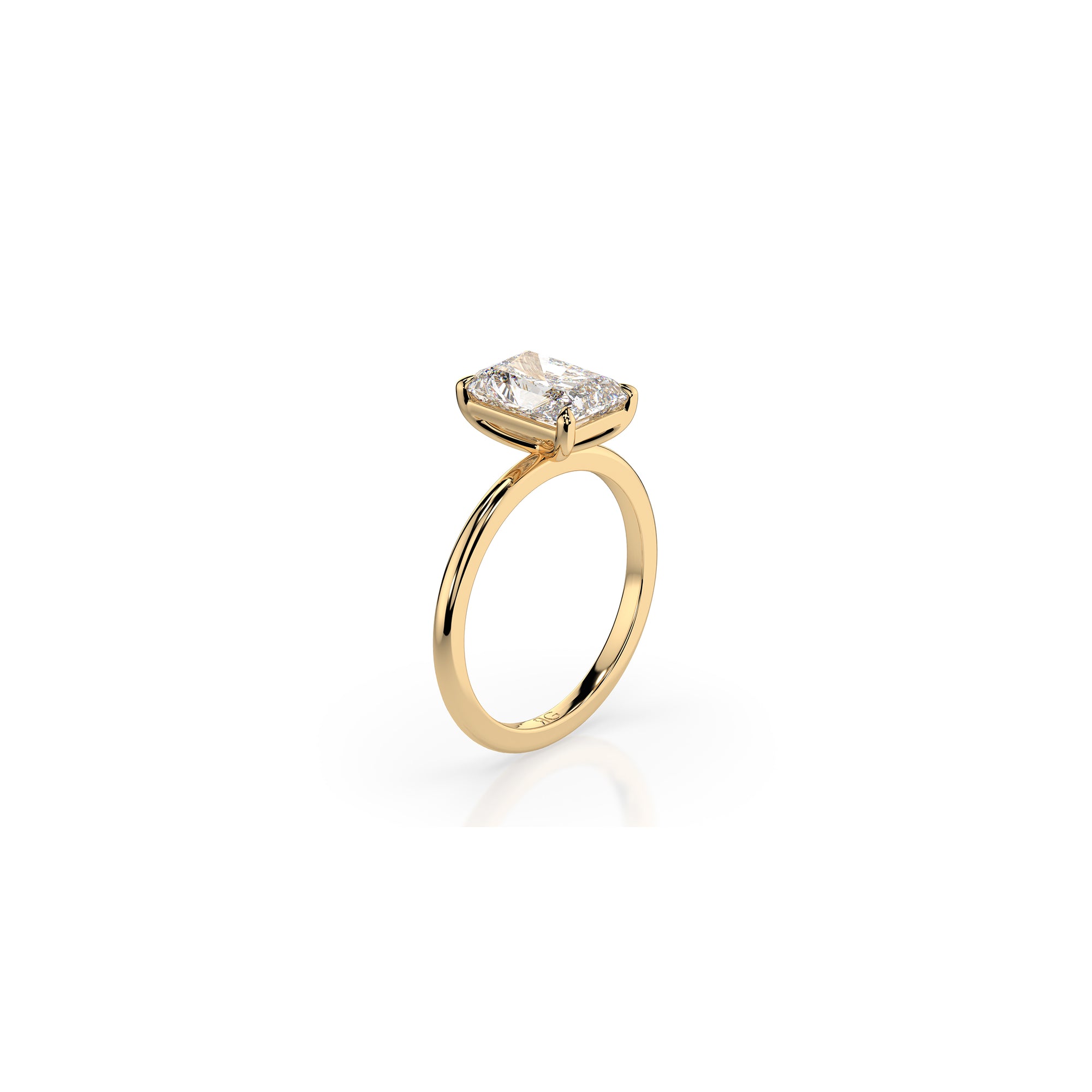 14k Radiant Solitaire Ring