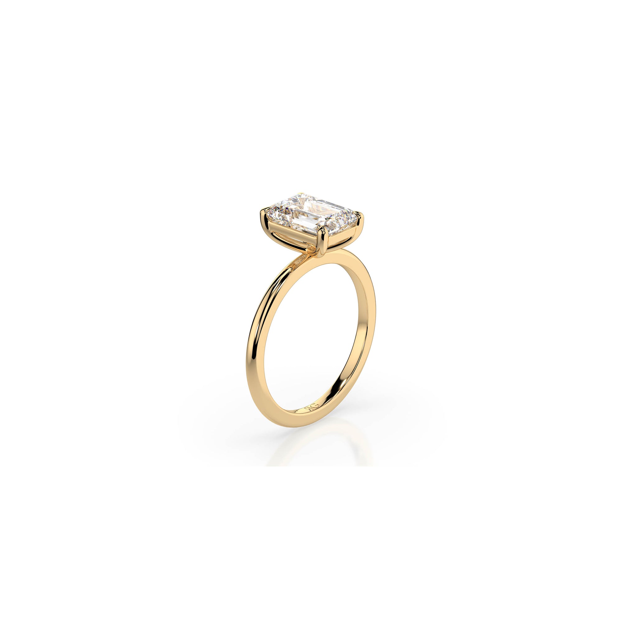 14k Emerald Cut Solitaire Ring