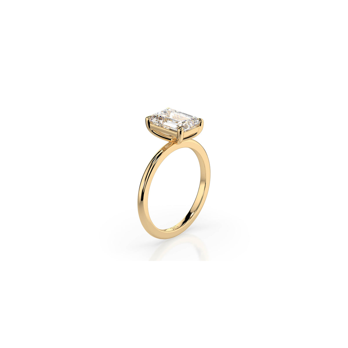 14k Emerald Cut Solitaire Ring