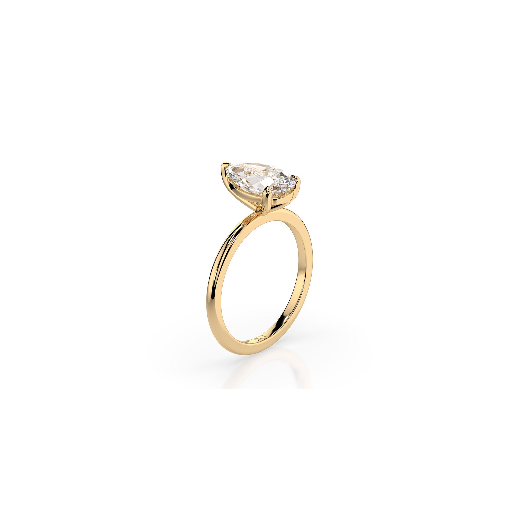 14k Pear Cut Solitaire Ring