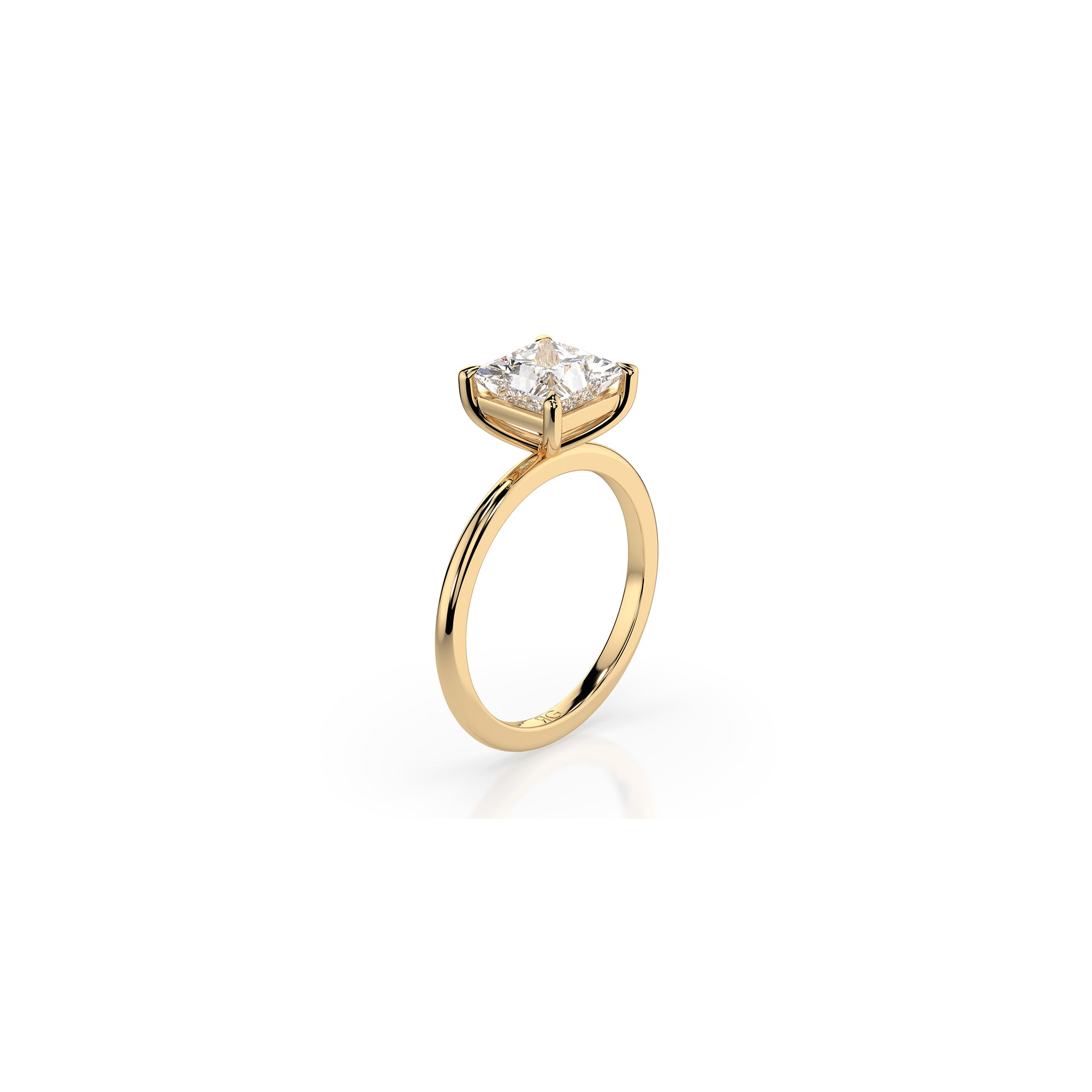 14k Princess Cut Solitaire Ring