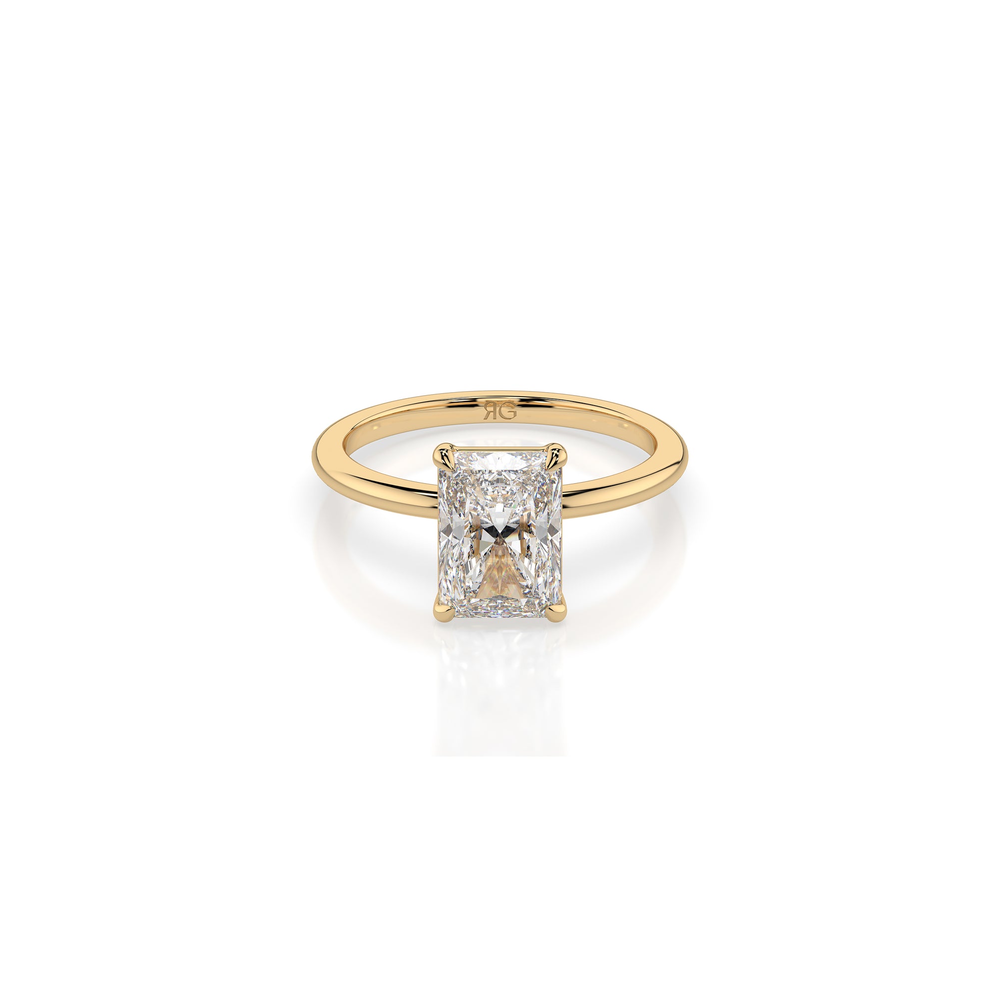14k Radiant Solitaire Ring