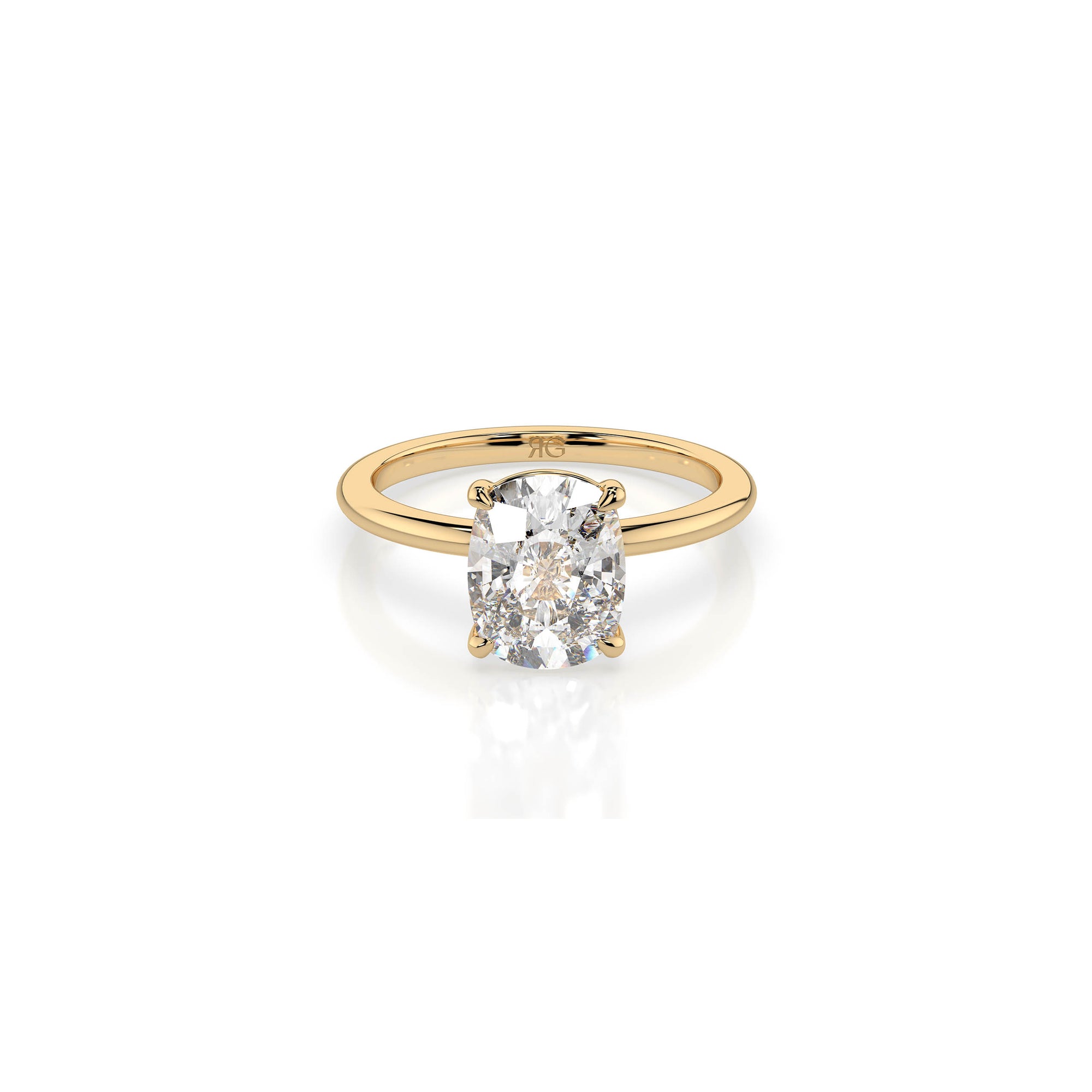 14k Cushion Cut Solitaire Ring