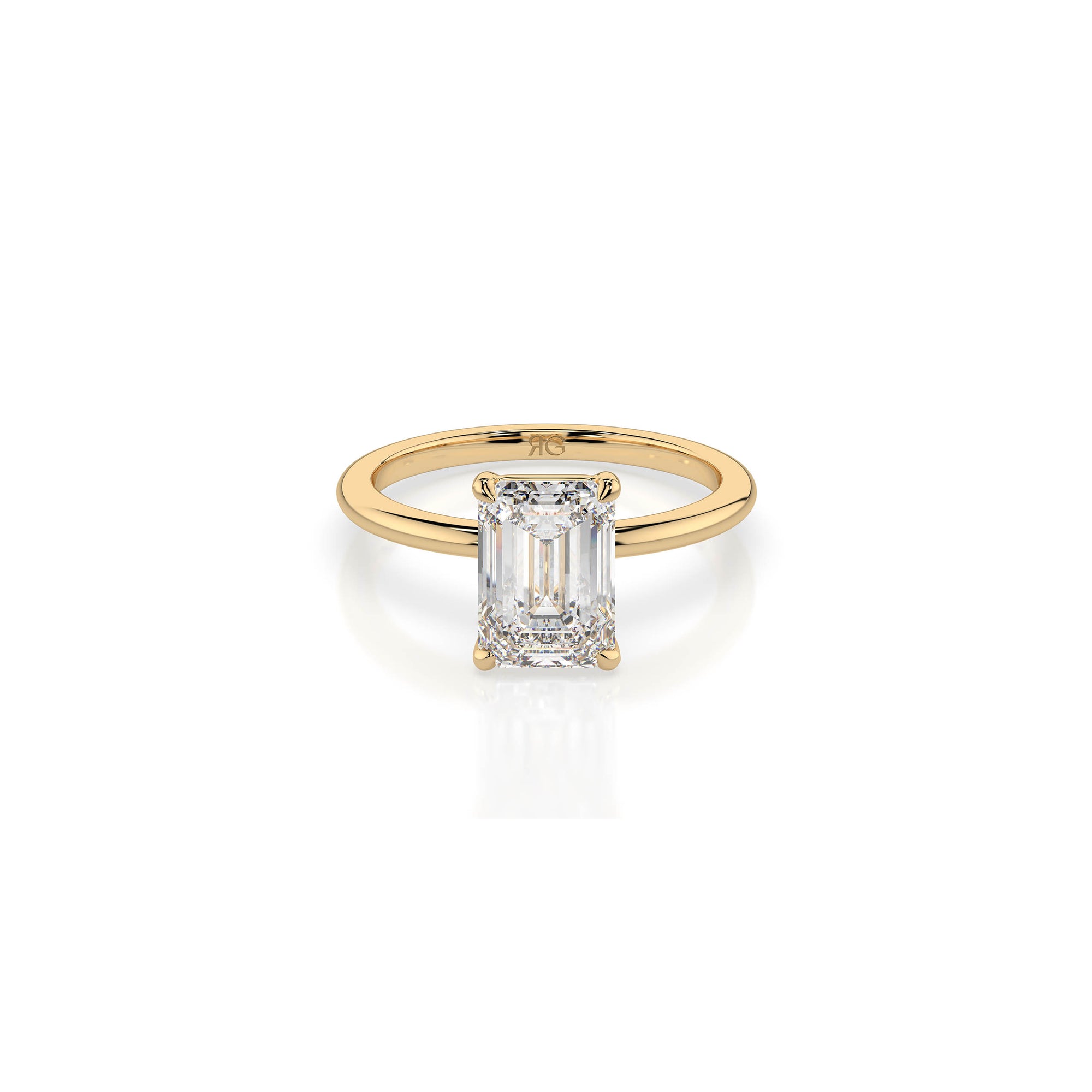 14k Emerald Cut Solitaire Ring