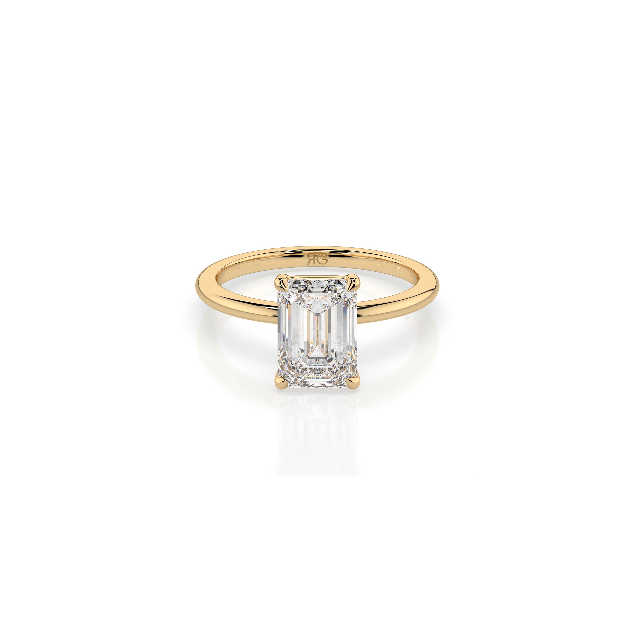 14k Emerald Cut Solitaire Ring