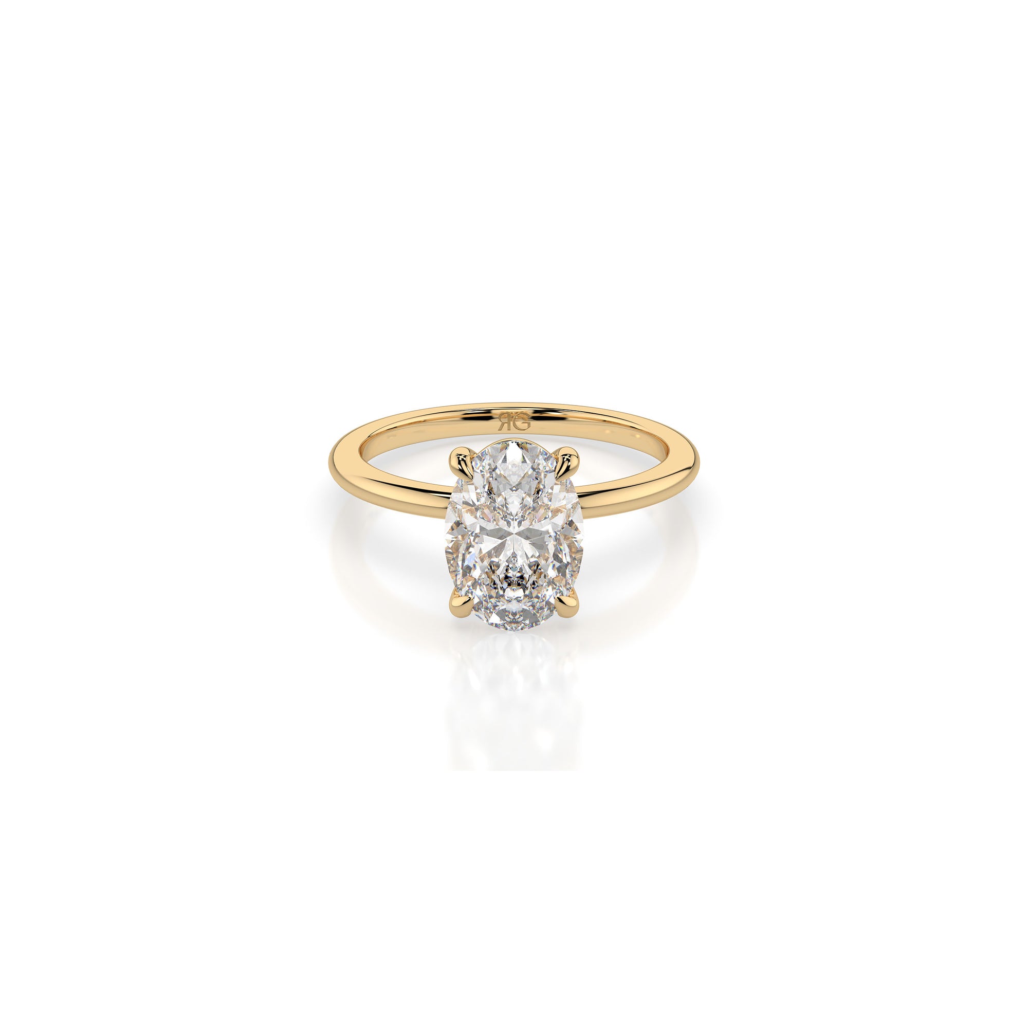 14k Oval Cut Solitaire Ring